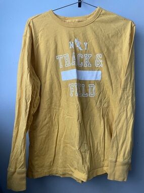Old Navy Yellow Track & Field Long Sleeve Tee